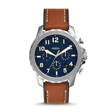  Shop Authentic Fossil Bowman Chronograph Blue Dial Brown Leather Strap Watch for Men - FS5602 - Luxxuri