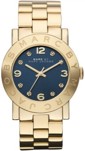  Shop Authentic Marc Jacobs Amy Blue Dial Gold Steel Strap Watch for Women - MBM3166 - Luxxuri