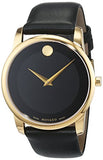  Shop Authentic Movado Museum Black Dial Black Leather Strap Watch For Men - 606876 - Luxxuri