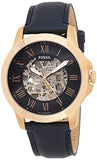  Shop Authentic Fossil Grant Automatic Skeleton Blue Dial Blue Leather Strap Watch for Men - ME3102 - Luxxuri