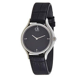  Shop Authentic Calvin Klein Skirt Black Dial Black Leather Strap Watch for Women - K2U231CS - Luxxuri