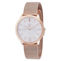  Shop Authentic Calvin Klein Minimal White Dial Rose Gold Mesh Bracelet Watch for Men - K3M21626 - Luxxuri