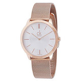  Shop Authentic Calvin Klein Minimal White Dial Rose Gold Mesh Bracelet Watch for Men - K3M21626 - Luxxuri