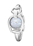  Shop Authentic Gucci Horsebit Collection Diamonds Mother of Pearl Dial Silver Steel Strap Watch For Women - YA139506 - Luxxuri