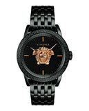  Shop Authentic Versace Palazzo Empire Black Dial Black Steel Strap Watch for Men - VERD00518 - Luxxuri