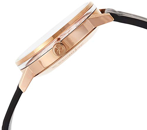  Shop Authentic Calvin Klein Post Minimal Rose Gold Dial Black Leather Strap Watch for Men - K7621201 - Luxxuri