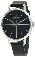  Shop Authentic Calvin Klein Even Black Dial Black Leather Strap Watch for Women  - K7B231CZ - Luxxuri