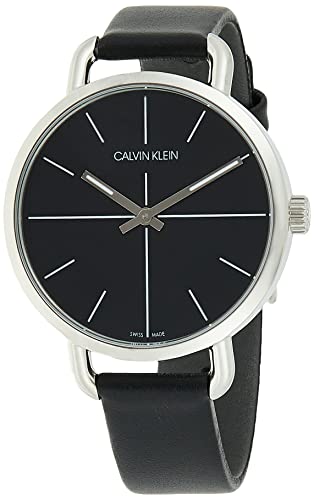  Shop Authentic Calvin Klein Even Black Dial Black Leather Strap Watch for Women  - K7B231CZ - Luxxuri
