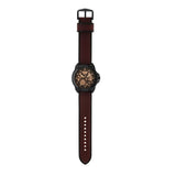  Shop Authentic Fossil Bronson Automatic Skeleton Black Dial Brown Leather Strap Watch for Men - ME3219 - Luxxuri