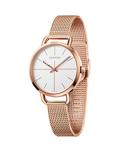  Shop Authentic Calvin Klein Even White Dial Rose Gold Mesh Bracelet Watch for Women - K7B23626 - Luxxuri