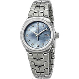  Shop Authentic Tag Heuer Link Quartz Diamonds Blue Mother of Pearl Dial Silver Steel Strap Watch for Women - WBC1313.BA0600 - Luxxuri