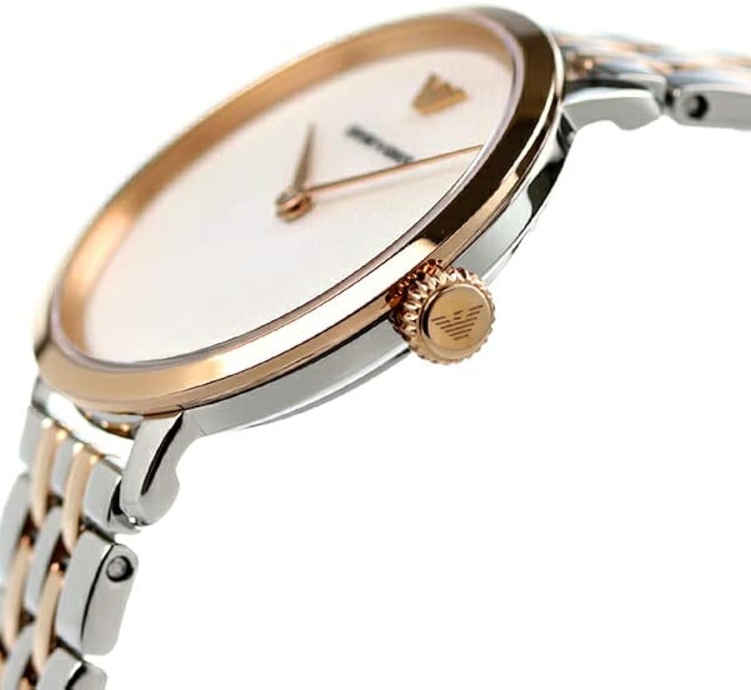  Shop Authentic Emporio Armani Modern Slim Analog Mother of Pearl Dial Two Tone Steel Strap Watch For Women - AR11157 - Luxxuri