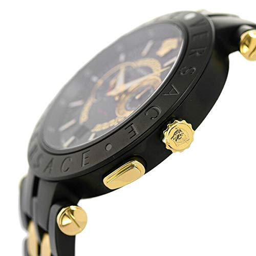  Shop Authentic Versace V-Race Analog Quartz Black Dial Two Tone Steel Strap Watch For Men - VEBV00619 - Luxxuri