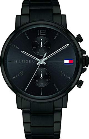 Shop Authentic Tommy Hilfiger Daniel Black Dial Black Steel Strap Watch for Men - 1710414 - Luxxuri