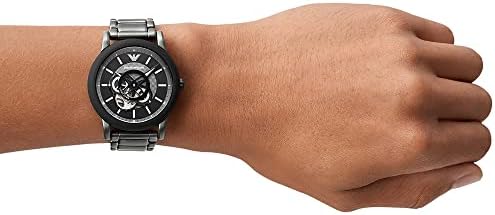  Shop Authentic Emporio Armani Meccanico Automatic Black Dial Black Steel Strap Watch For Men - AR60010 - Luxxuri