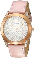 Shop Authentic Guess Wonderlust Beige Dial Pink Leather Strap Watch for Women - W1065L1 - Luxxuri