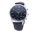  Shop Authentic Emporio Armani Lambda Chronograph Blue Dial Blue Leather Strap Watch For Men - AR11018 - Luxxuri
