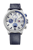  Shop Authentic Tommy Hilfiger Jackson Silver Dial Black Leather Strap Watch for Men - 1791240 - Luxxuri