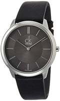 Shop Authentic Calvin Klein Minimal Black Dial Black Leather Strap Watch for Men - K3M211C4 - Luxxuri