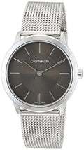  Shop Authentic Calvin Klein Minimal Grey Dial Silver Mesh Bracelet Watch for Men - K3M22124 - Luxxuri