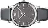  Shop Authentic Emporio Armani Classic Quartz Grey Dial Grey Leather Strap Watch For Men - AR1730 - Luxxuri