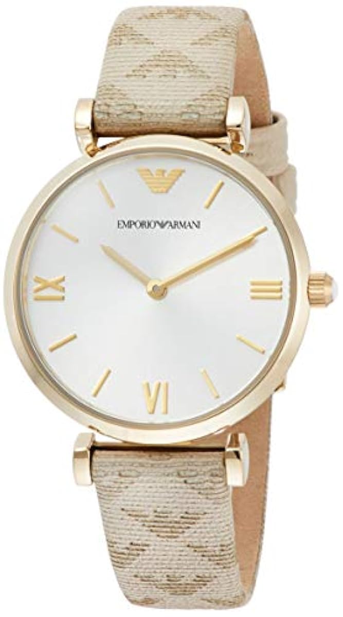  Shop Authentic Emporio Armani Gianni T Bar Analog Silver Dial Beige Leather Strap Watch For Women - AR11127 - Luxxuri