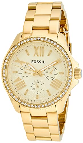  Shop Authentic Fossil Cecile Chronograph Gold Dial Gold Steel Strap Watch for Women - AM4482 - Luxxuri