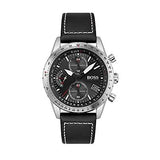  Shop Authentic Hugo Boss Pilot Edition Black Dial Black Leather Strap Watch for Men - 1513853 - Luxxuri