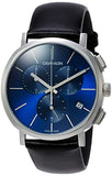  Shop Authentic Calvin Klein Chronograph Blue Dial Black Leather Strap Watch for Men - K8Q371CN - Luxxuri