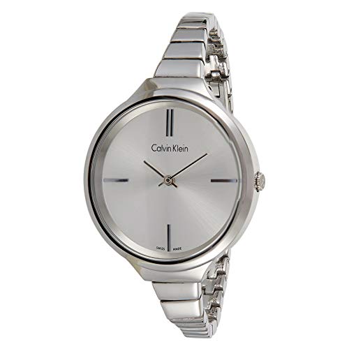  Shop Authentic Calvin Klein Lively Silver Dial Silver Steel Strap Watch for Women - K4U23126 - Luxxuri