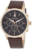  Shop Authentic Tommy Hilfiger Multi Function Chronograph Black Dial Brown Leather Strap Watch for Men - 1791631 - Luxxuri