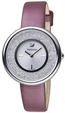  Shop Authentic Swarovski Crystalline Silver Dial Purple Leather Strap Watch for Women - 5295355 - Luxxuri