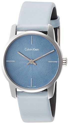  Shop Authentic Calvin Klein City Blue Dial Blue Leather Strap Watch for Women - K2G231VN - Luxxuri