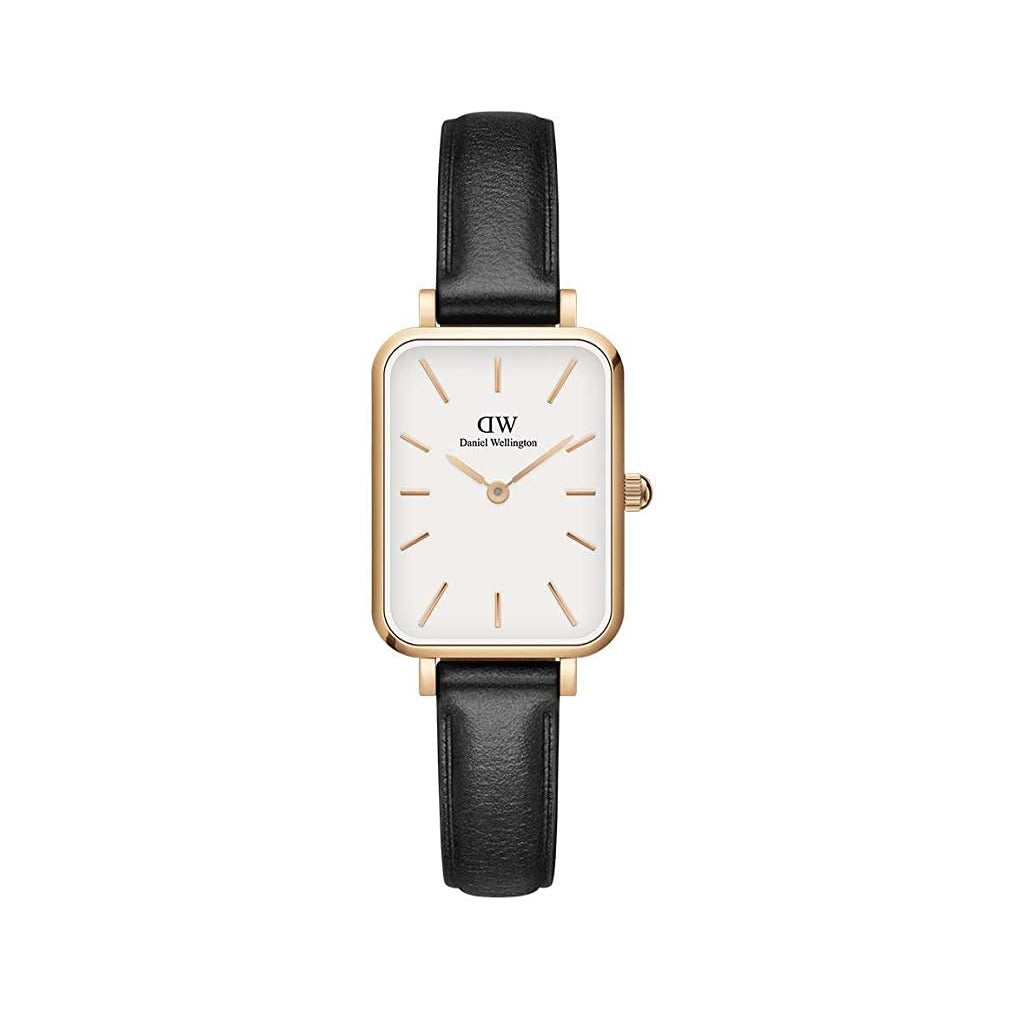  Shop Authentic Daniel Wellington Quadro White Dial Black Leather Strap Watch For Women - DW00100450 - Luxxuri