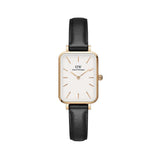  Shop Authentic Daniel Wellington Quadro White Dial Black Leather Strap Watch For Women - DW00100450 - Luxxuri