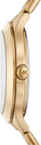  Shop Authentic Michael Kors Slim Runway Crystals Gold Dial Gold Steel Strap Watch for Women - MK1046 - Luxxuri