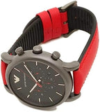  Shop Authentic Emporio Armani Luigi Chronograph Black Dial Red Leather Strap Watch For Men - AR1971 - Luxxuri