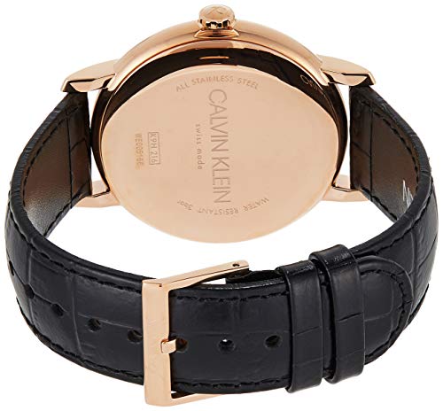  Shop Authentic Calvin Klein Post Minimal Rose Gold Dial Black Leather Strap Watch for Men - K7621201 - Luxxuri