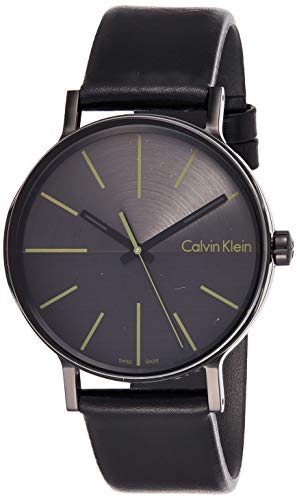  Shop Authentic Calvin Klein Boost Black Dial Black Leather Strap Watch for Men - K7Y214CL - Luxxuri