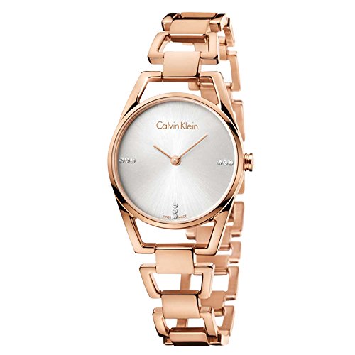  Shop Authentic Calvin Klein Dainty Diamonds Silver Dial Rose Gold Steel Strap Watch for Women - K7L2364T - Luxxuri