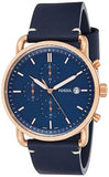  Shop Authentic Fossil The Commuter Blue Dial Blue Leather Strap Watch for Men - FS5404 - Luxxuri