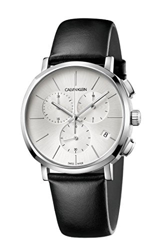  Shop Authentic Calvin Klein Posh Silver Dial Black Leather Strap Watch for Men - K8Q371C6 - Luxxuri