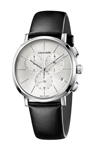  Shop Authentic Calvin Klein Posh Silver Dial Black Leather Strap Watch for Men - K8Q371C6 - Luxxuri