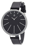  Shop Authentic Calvin Klein Equal Black Dial Black Leather Strap Watch for Women - K3E231C1 - Luxxuri