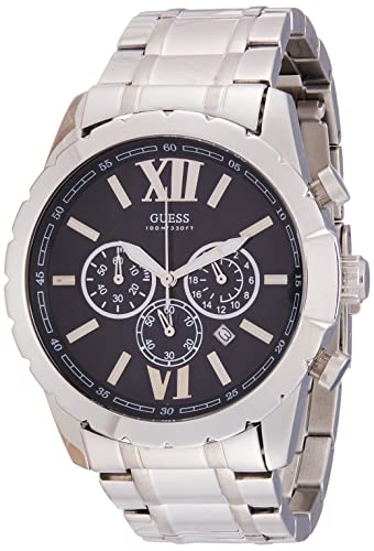  Shop Authentic Guess Chronograph Black Dial Silver Steel Strap Watch for Men - W0193G2 - Luxxuri