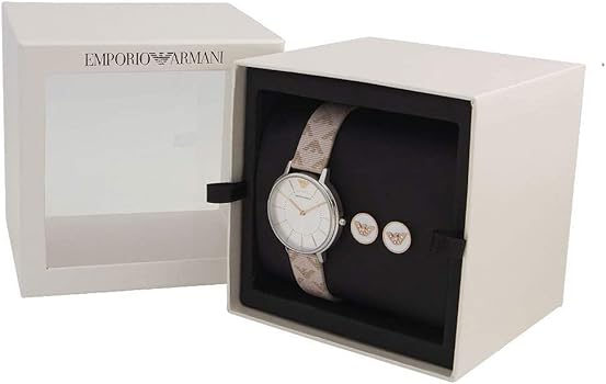  Shop Authentic Emporio Armani Gianni T Bar Quartz Silver Dial Beige Leather Strap Watch For Women - AR80007 - Luxxuri