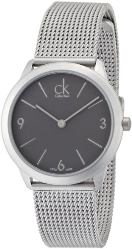  Shop Authentic Calvin Klein Minimal Grey Dial Silver Mesh Bracelet Watch for Men - K3M52154 - Luxxuri