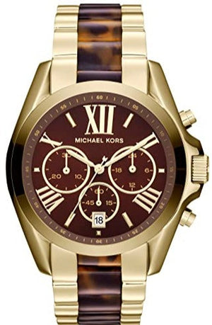  Shop Authentic Michael Kors Bradshaw Chronograph Brown Dial Two Tone Steel Strap Watch For Women - MK5696 - Luxxuri