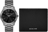  Shop Authentic Michael Kors Slim Runway Quartz Black Dial Grey Steel Strap Watch For Men - MK1044 - Luxxuri