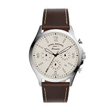  Shop Authentic Fossil Forrester Chronograph White Dial Brown Leather Strap Watch for Men - FS5696 - Luxxuri